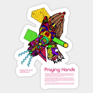 tattoo praying hands Sticker